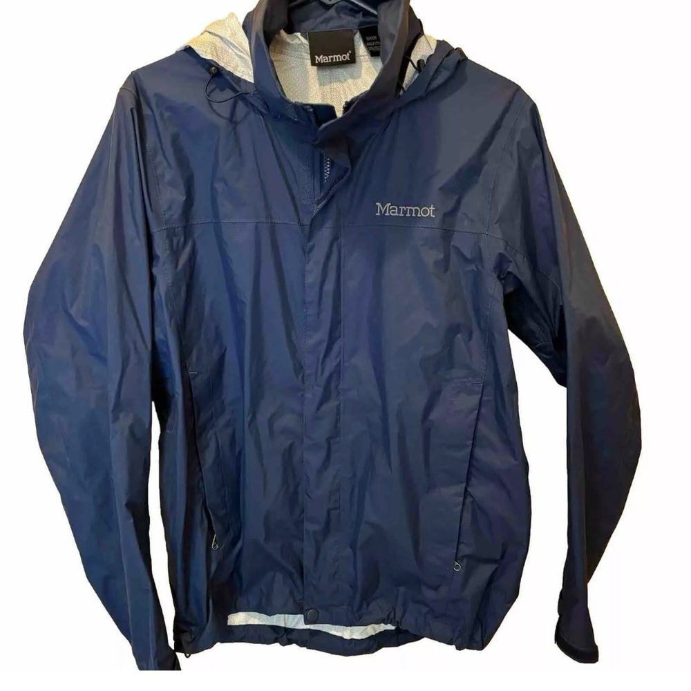 Marmot Women’s PreCip Waterproof Vented Rain Jacket Size Small Petite Navy